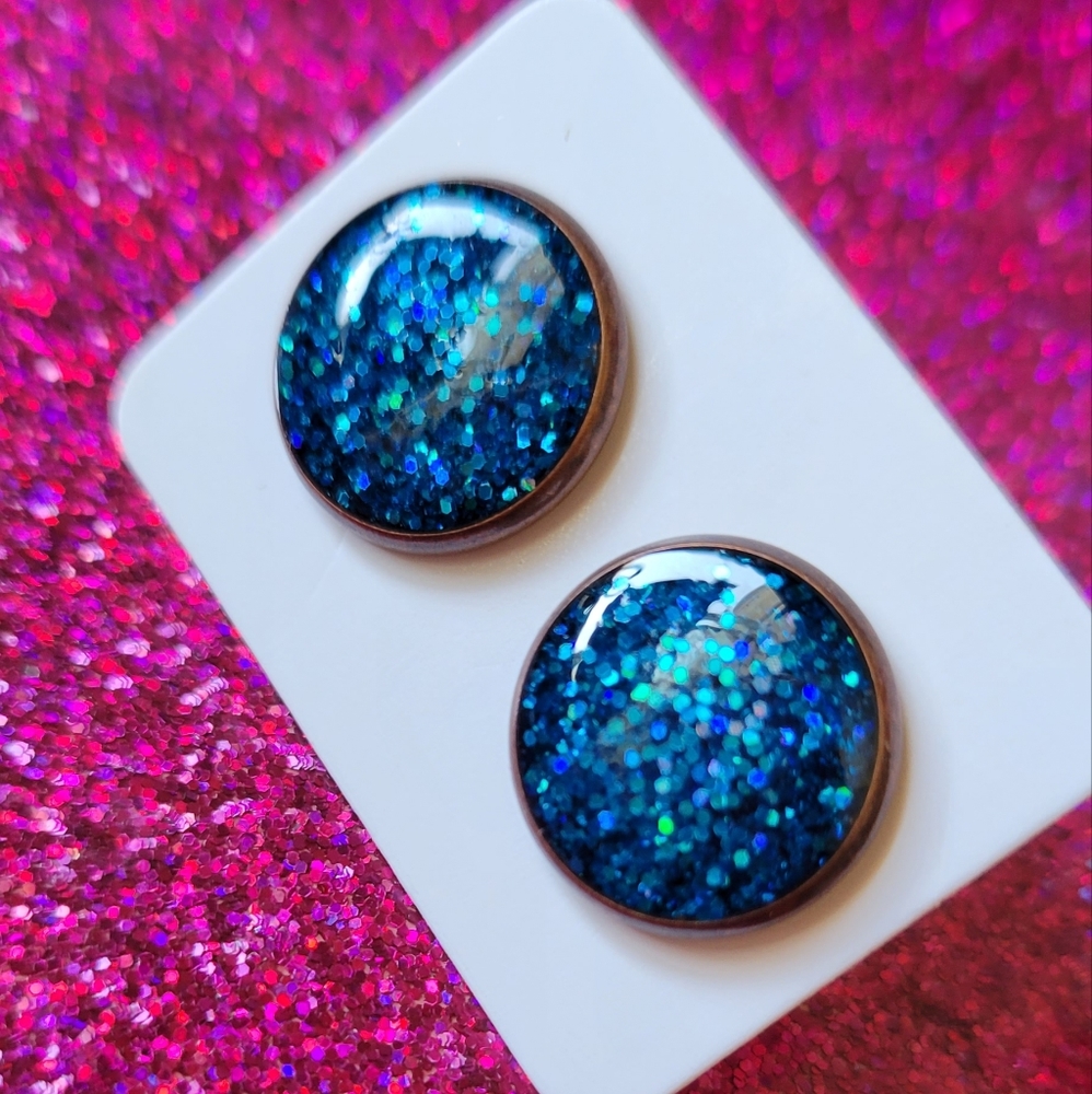 Hand made glitter earrings